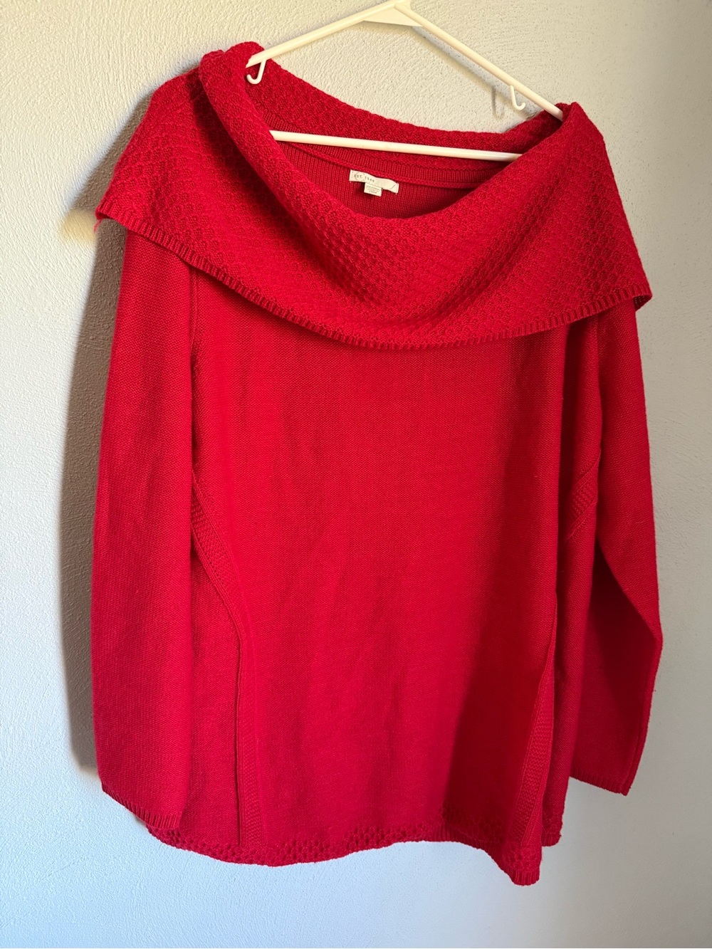 Cato Bright Red Cowl Neck Sweater